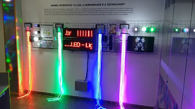 Painel interativo A Luz, a Humanidade e a Tecnologia